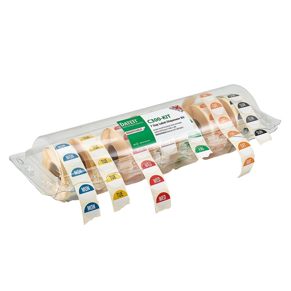 GENWARE | 19MM 7 DAYS DAY DOTS W/ DISPENSER (7 X 1000) X 1 | C300-KIT