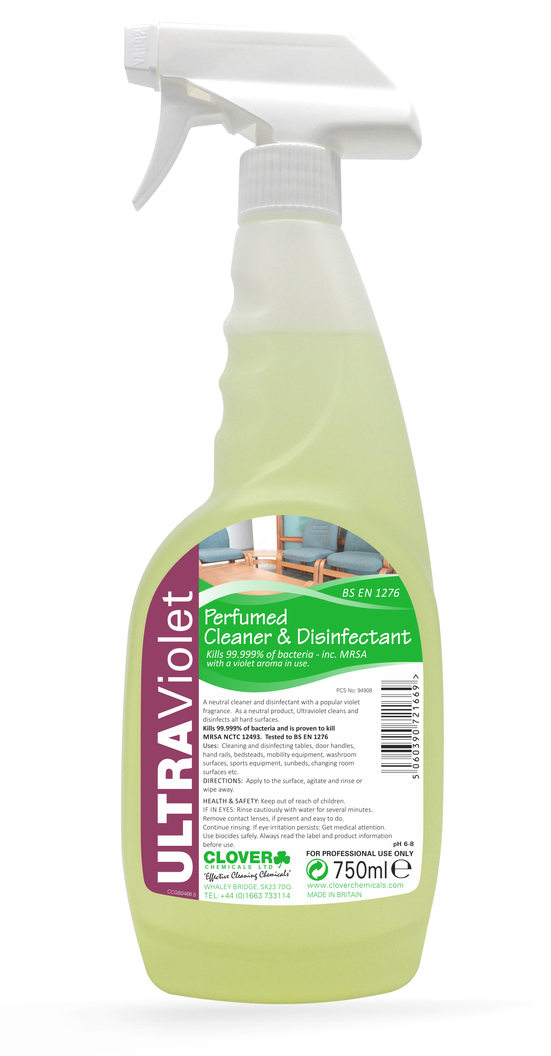 CLOVER (CHRISTEYNS) | ULTRAVIOLET CLEANER & DISINFECTANT X 750ML | 840