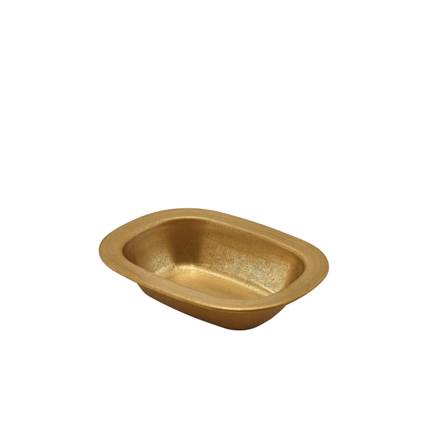 GENWARE | GOLD VINTAGE STEEL PIE DISH 16CM X 12 | SPD16GDV