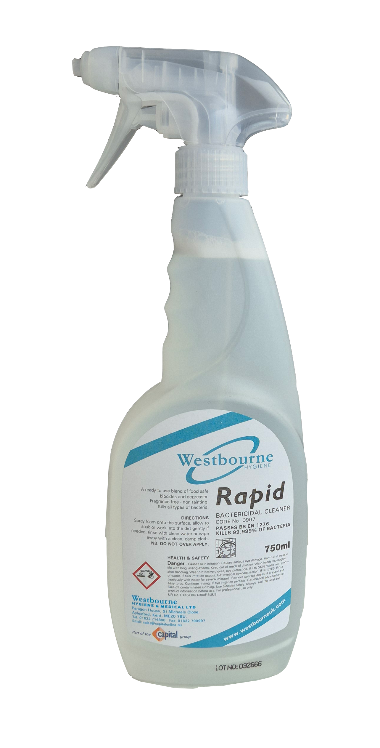 WESTBOURNE | RAPID BACTERICIDAL CLEANER X 750 ML | 219WB
