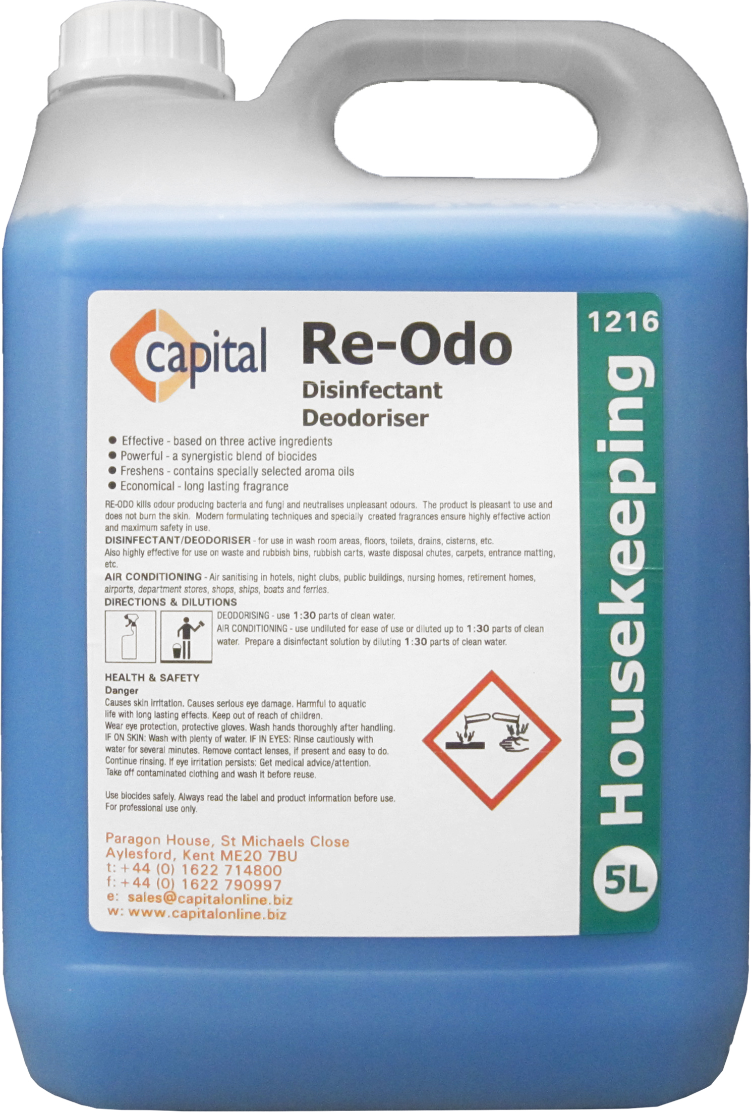 CAPITAL | RE-ODO DISINFECTANT DEODORISER  X 5 LTR