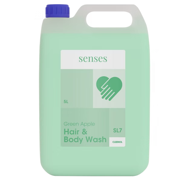 CLEENOL | SENSES GREEN APPLE HAIR & BODY WASH X 5 LTR | 075522X5