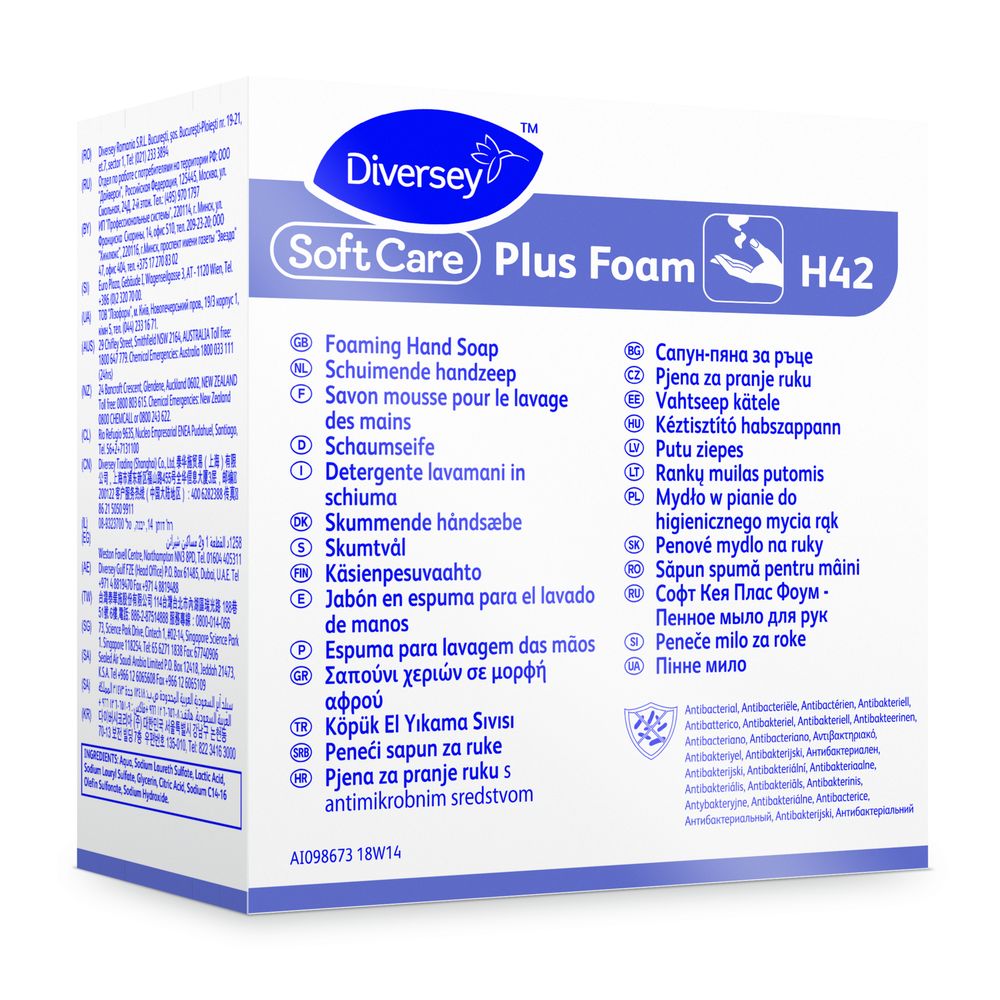 DIVERSEY | SOFT CARE PLUS H42 ANTIBACTERIAL FOAM HAND 6 X 700 ML | L100985879