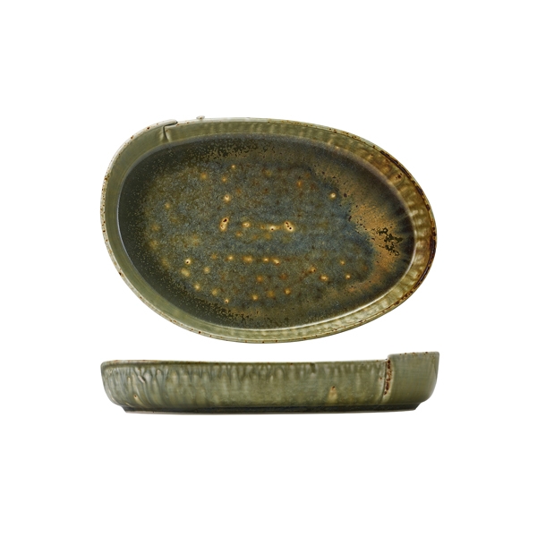 GENWARE | KOZO PORCELAIN MIDORI OVAL PLATE 28CM X 6 | PL-KMD28