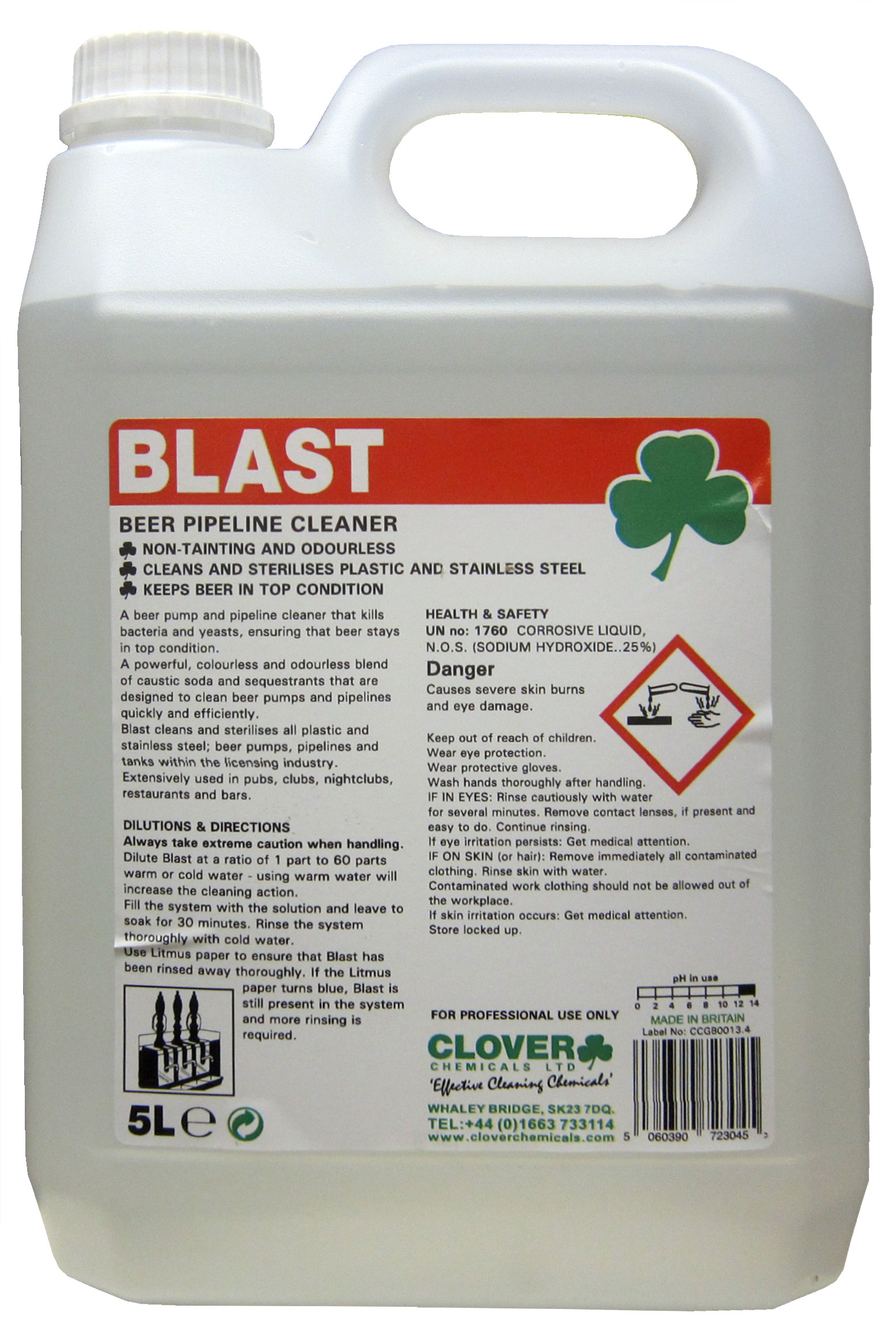 CLOVER (CHRISTEYNS) | BLAST BEER PIPELINE CLEANER X 5 LTR | 302