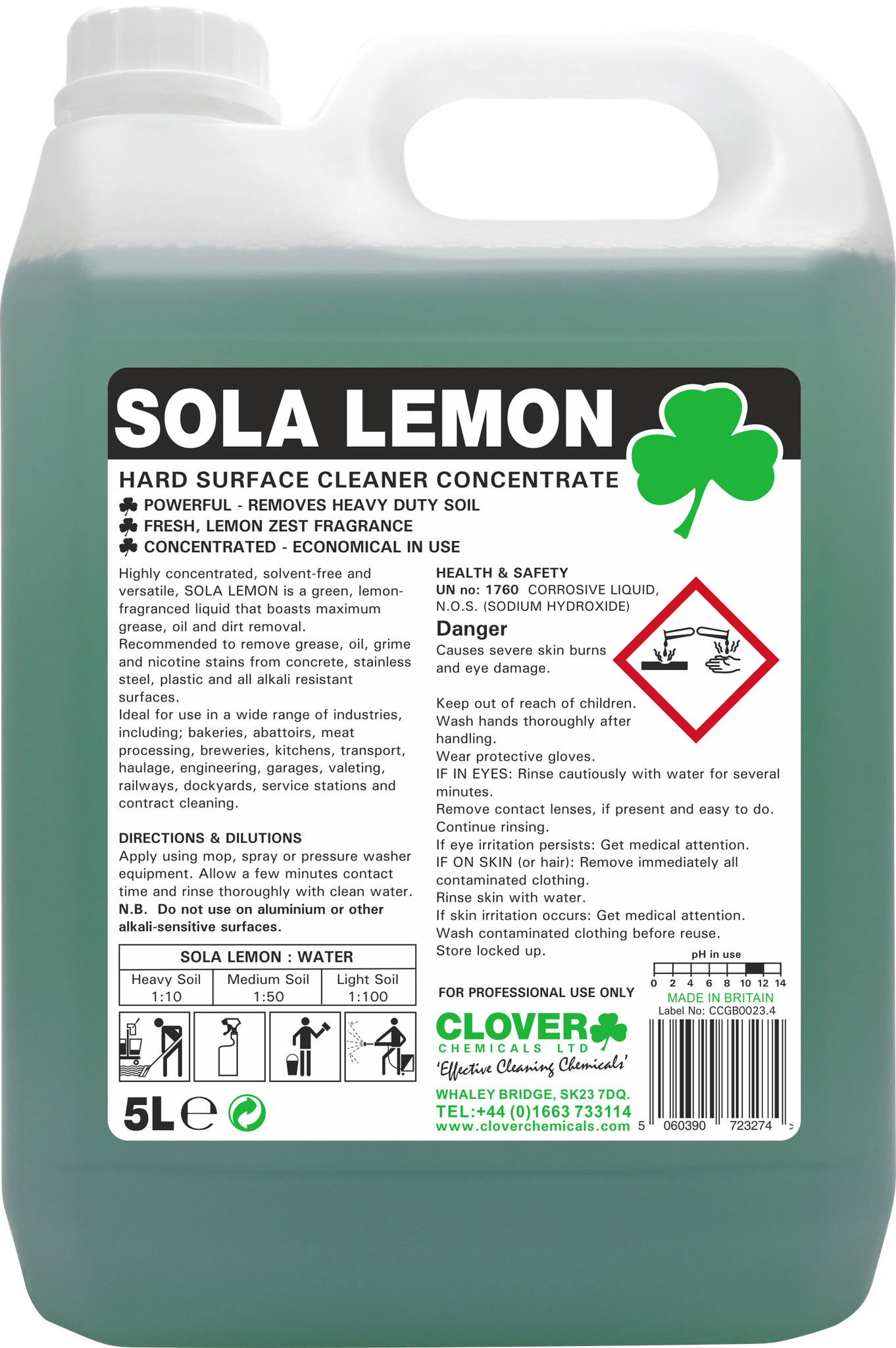 CLOVER (CHRISTEYNS) | 312 SOLA LEMON X 5 LTR | 312