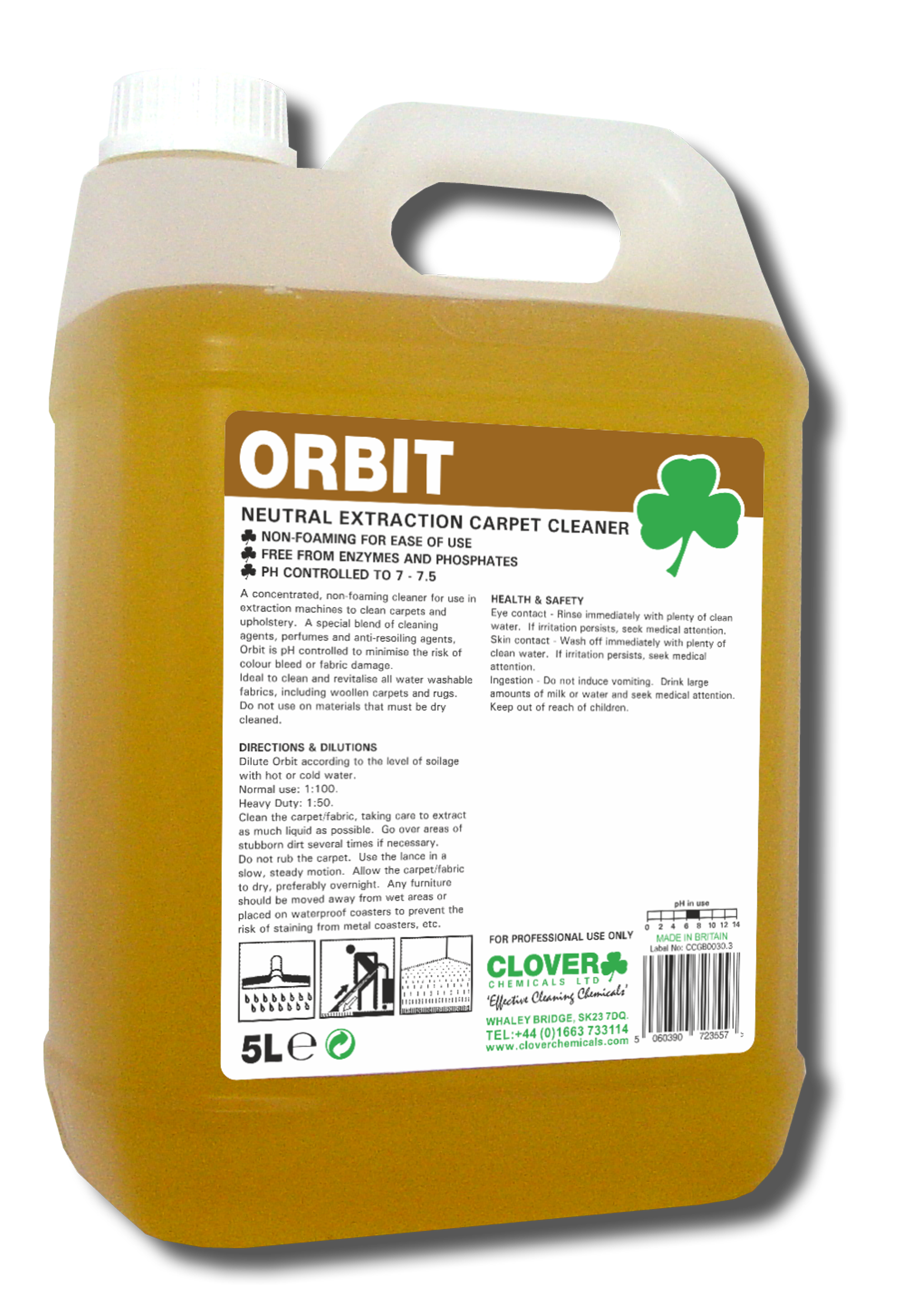 CLOVER (CHRISTEYNS) | 359 ORBIT NEUTRAL CARPET EXTRACTION CLEANER X 5 LTR | 359