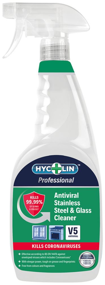 MIRIUS | HYCOLIN V5 ANTIVIRAL STAINLESS STEEL & GLASS CLEANER X 750 ML | 800-277-0702