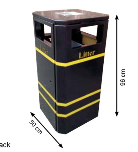 U GROUP | DOME TOP STEEL STREET BIN  X 120 LTR | ST-120-BLK