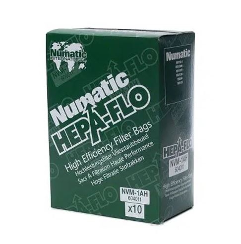 NUMATIC |  10 (NVM-1AH) HEPAFLO FILTER BAGS (MODEL 130 TYPE) | 604011