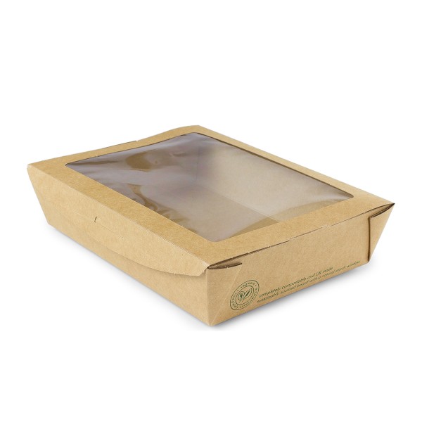 VEGWARE | WINDOW BOX LARGE BROWN 1100ML X 300 | 01VWSALAD | 42225