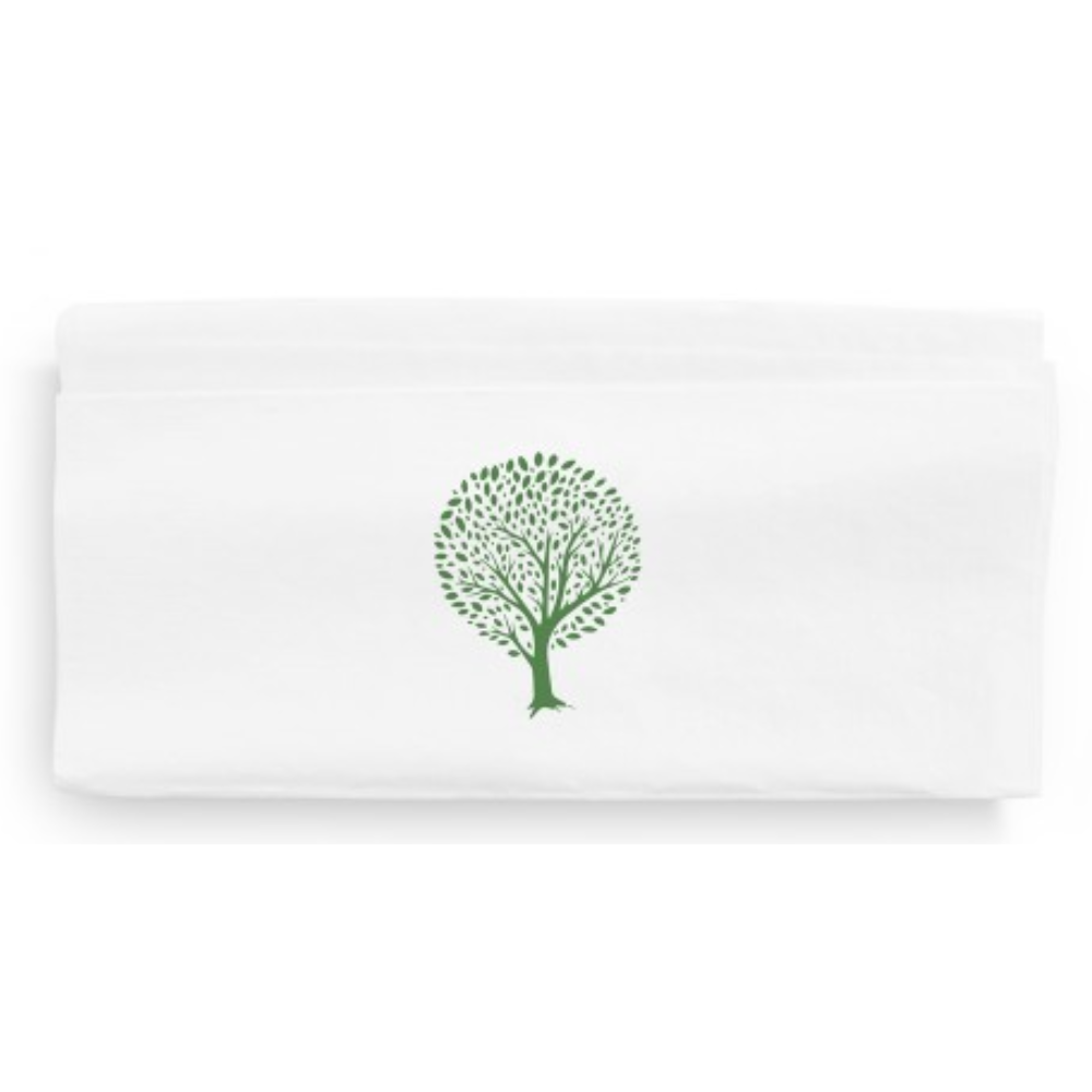 VEGWARE | 1PLY 2 FOLD GREEN TREE LUNCH NAPKIN 33 X 33CM X 4000 | 1D6000-GT | 42617