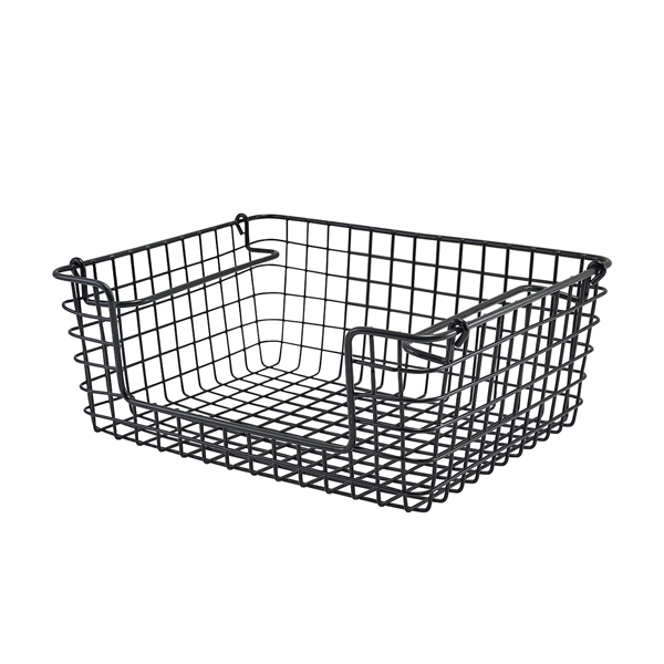 GENWARE |  BLACK WIRE OPEN SIDED DISPLAY BASKET | WBGN12BK-3S