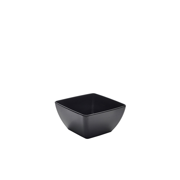 GENWARE |  BLACK MELAMINE CURVED SQUARE BOWL 19 CM | MELSQB-20BK
