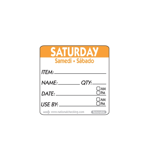 GENWARE | 50MM SATURDAY REMOVABLE DAY LABEL X 500 | RIDU2206R