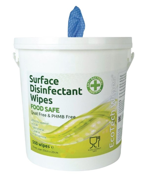 ECOTECH | SURFACE DISINFECTANT WIPES QUAT FREE X 500 | EBSD500QF