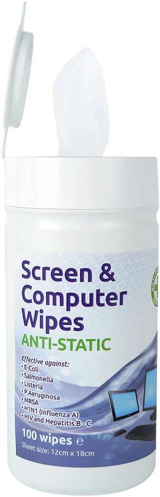 ECOTECH | TELEPHONE/VDU WIPES X 100 IN A TUB | ETTEL100