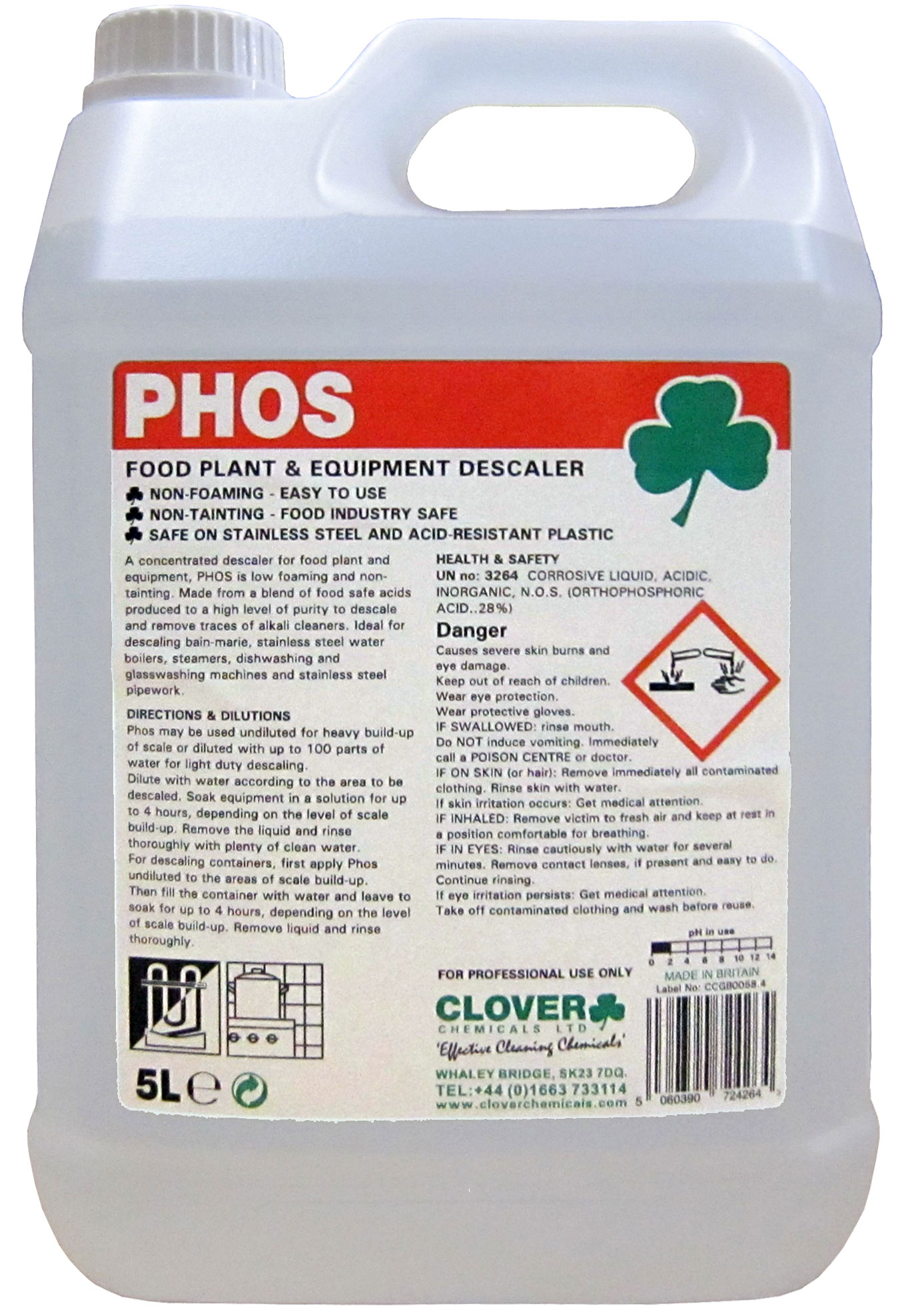 CLOVER (CHRISTEYNS) | PHOS CATERING DESCALER X 5 LTR | 508