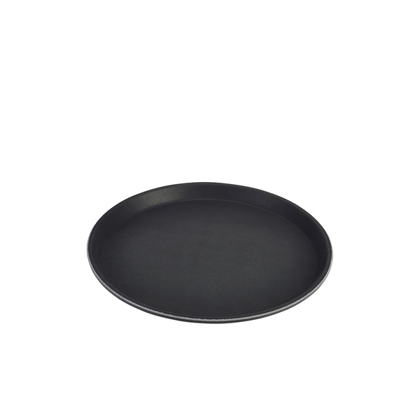 GENWARE | ROUND 14 INCH POLYPROPYLENE TREAD TRAY BLACK | GG1400BLK