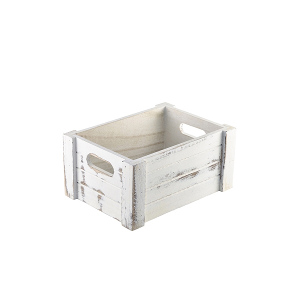 GENWARE | GENWARE WHITE WASH WOODEN CRATE 22.8 X 16.5 X 11 CM | WDC-2014W