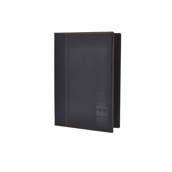 GENWARE | CONTEMPORARY A4 MENU HOLDER BLACK 4 PAGES | MC-TRA4-BL
