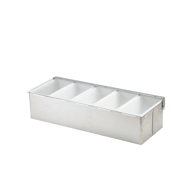 GENWARE |  5 PART STAINLESS STEEL CONDIMENT HOLDER | 014-5