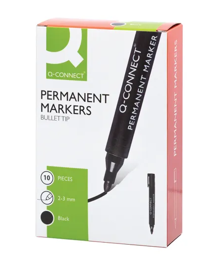 Q-CONNECT | BULLET TIP PERMANENT MARKERS X 10 | KF26045