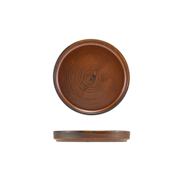 GENWARE | TERRA PORC RUSTIC COPPER LOW PRESENTATION PLATE 14CM X 12 | LP-PRC14