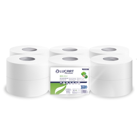 LUCART | ECI 203J MINI JUMBO 2 PLY TOILET ROLLS 200M X 12| 812355