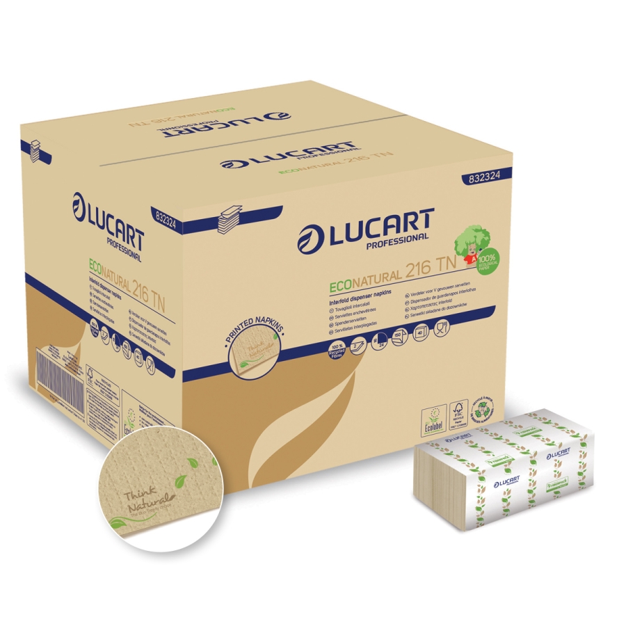 LUCART | ECONATURAL 2PLY MINI NAPKIN 40 X 150 | 832324B