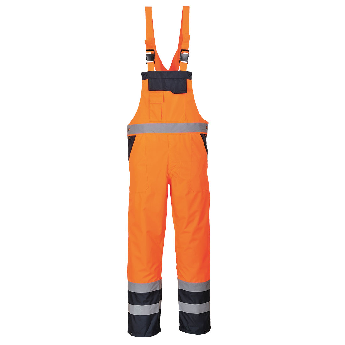PORTWEST | ORANGE CONTRAST LINED BIB AND BRACE REGULAR 3XL | S489ORRXXXL