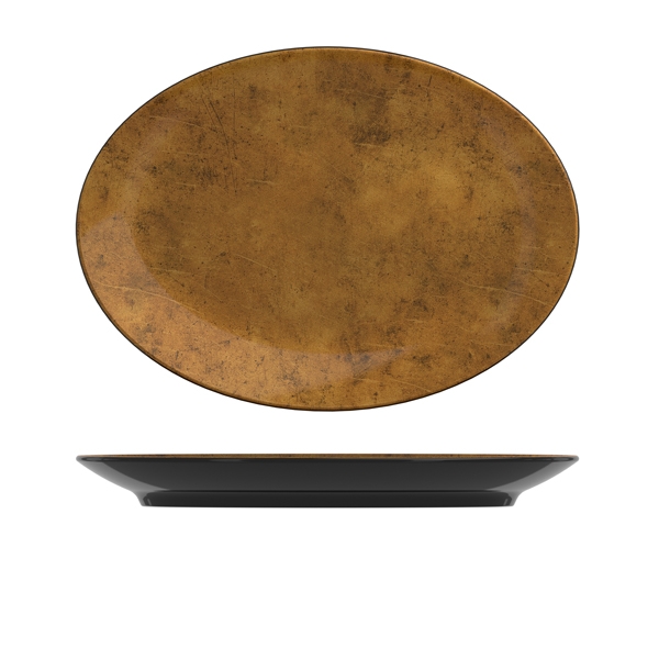 GENWARE | COPPER/ BLACK UTAH MELAMINE PLATTER 34.5 X 25CM | UH341216