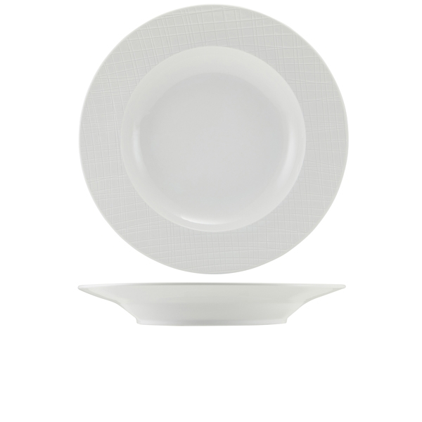 GENWARE | INCISE PORCELAIN LAVARA WINGED PASTA BOWL 28.5CM X 6 | WB-ILV28