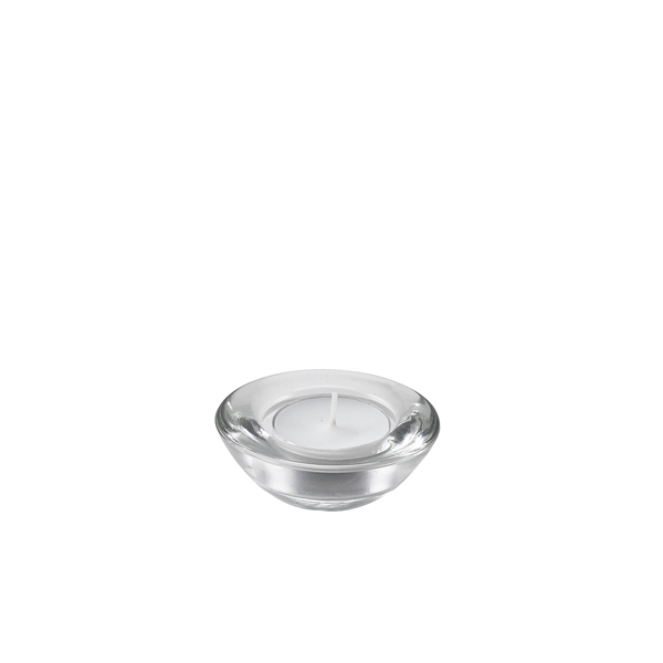 GENWARE | GLASS ROUND TEALIGHT HOLDER 75MM DIA X 12 | TLH7