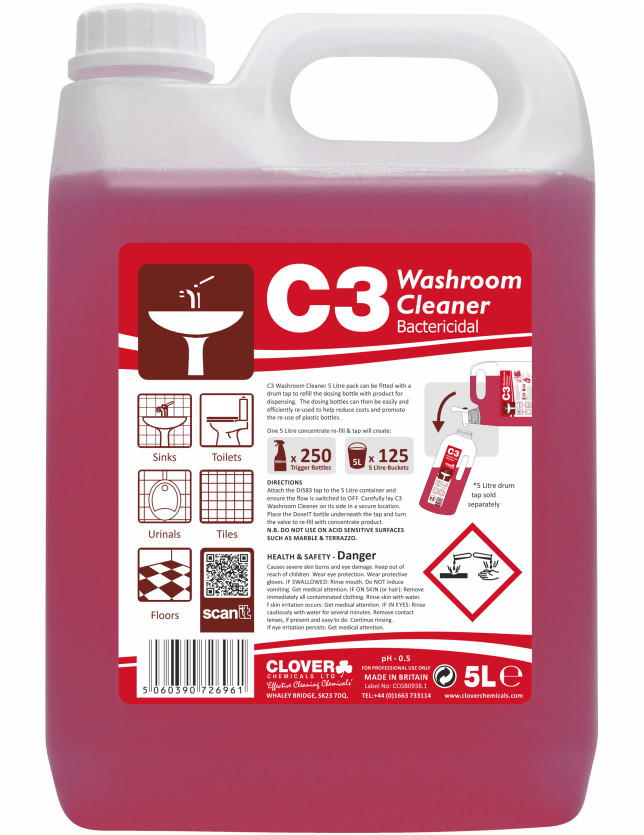 CLOVER (CHRISTEYNS) |  DOSE IT C3 WASHROOM CLEANER X 5 LTR | 533