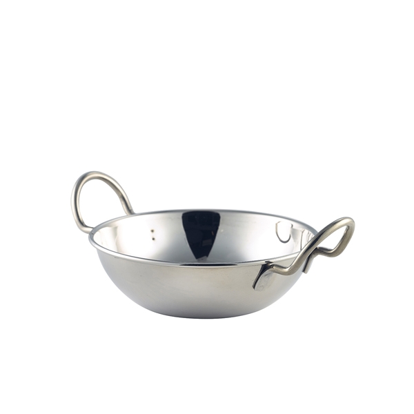 GENWARE | STAINLESS STEEL BALTI DISH 15CM WITH HANDLES X 12 | BD15