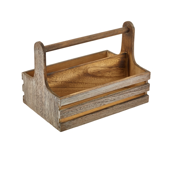GENWARE | RUSTIC WOODEN TABLE CADDY | RWTC