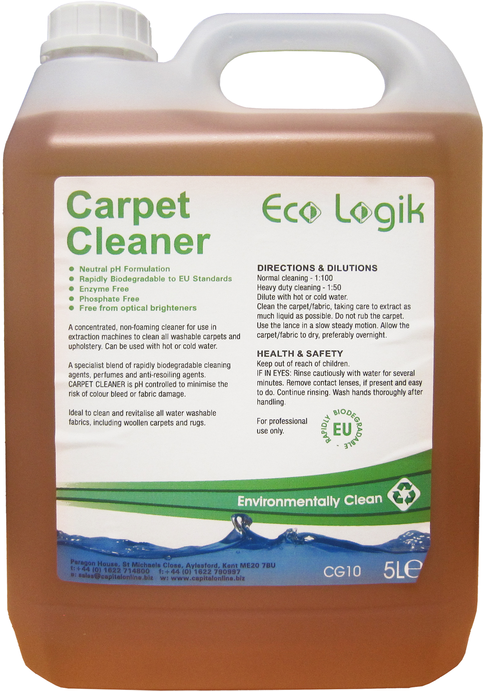 ECOLOGIK |  CARPET CLEANER X 5 LTR | CG10