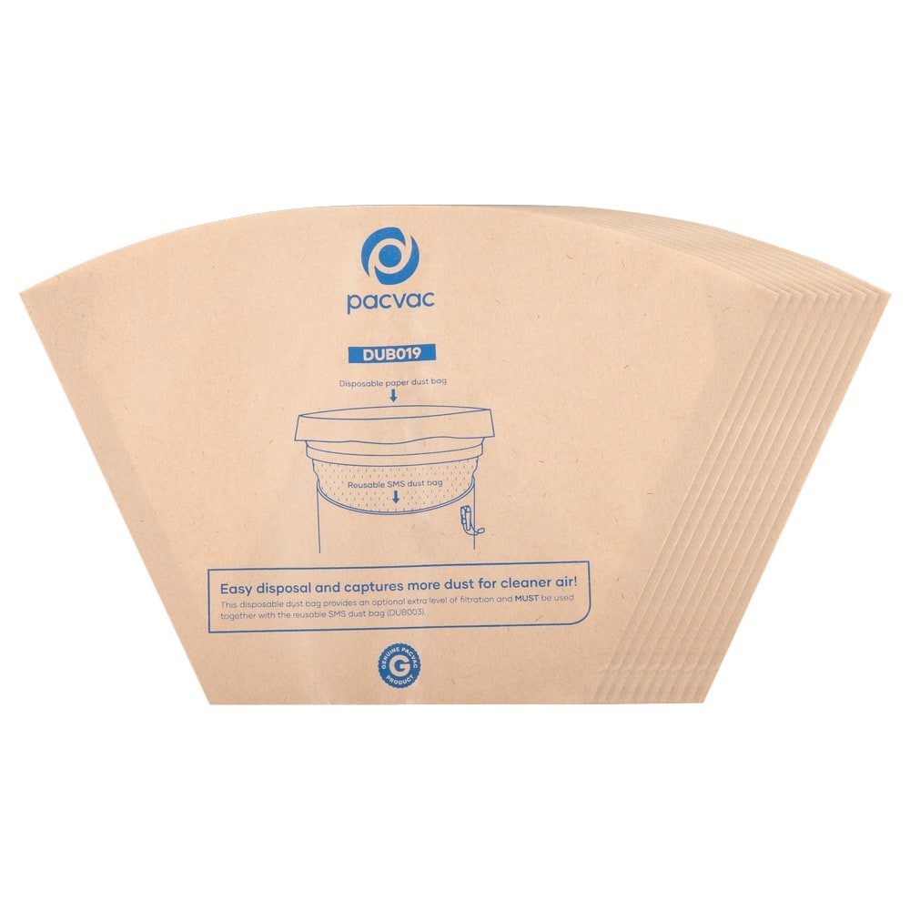 PACVAC |  SUPERPRO DISPOSABLE PAPER BAG X 10 | DUB019
