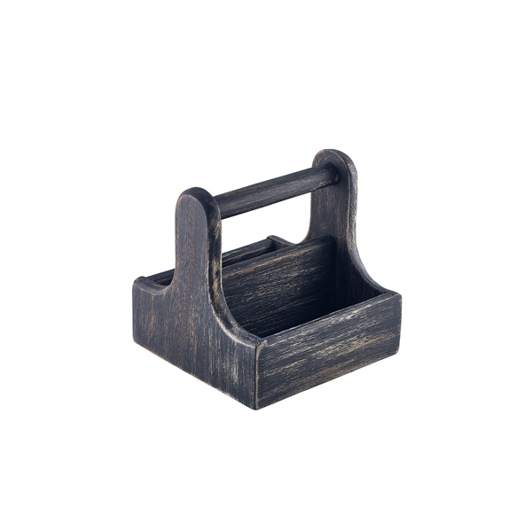 GENWARE | SMALL BLACK WOODEN TABLE CADDY | DWTC-SBK