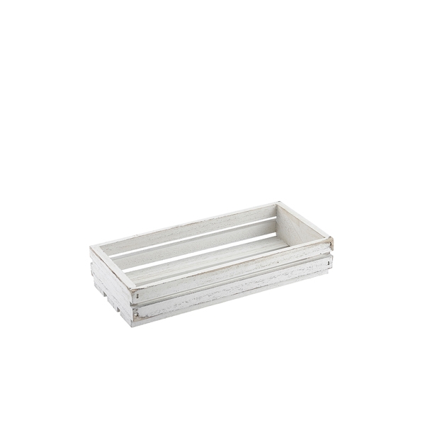 GENWARE | GENWARE WHITE WASH WOODEN CRATE 25 X 12 X 5 CM | TR215W