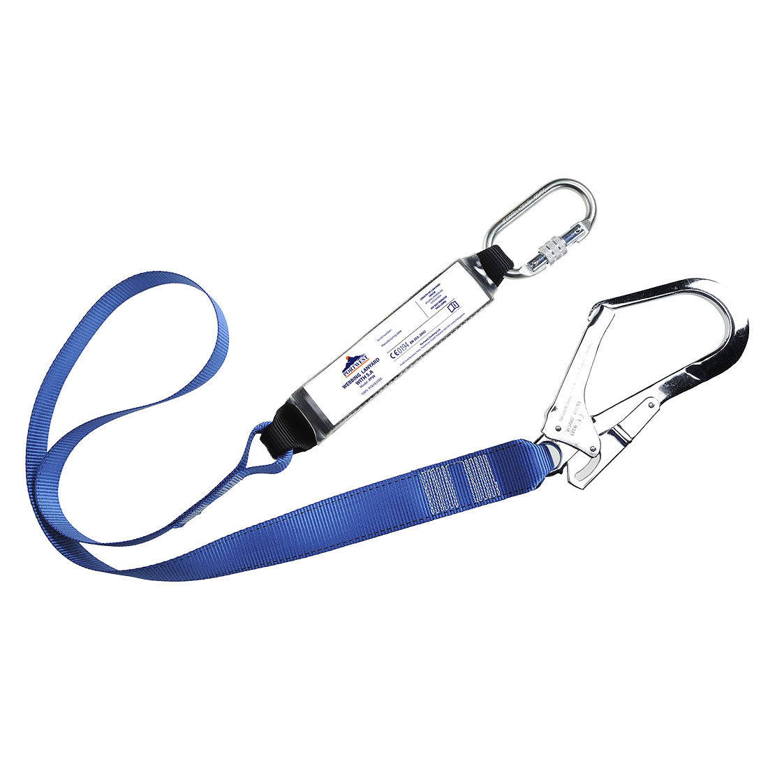 PORTWEST | WEBBING LANYARD WITH SHOCK ABSORBER 1.8 MTR | FP50