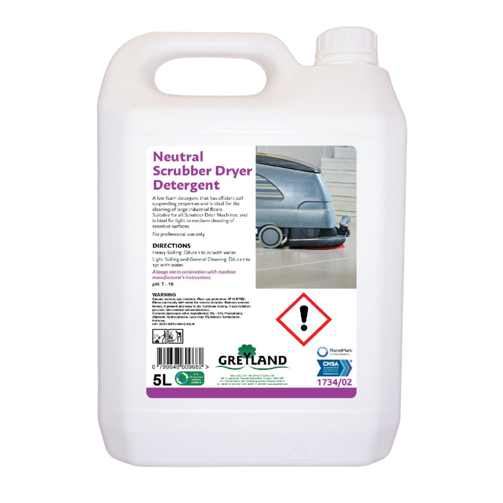 GREYLAND | NEUTRAL SCRUBBER DRYER DETERGENT X 5LTR | 1734/02