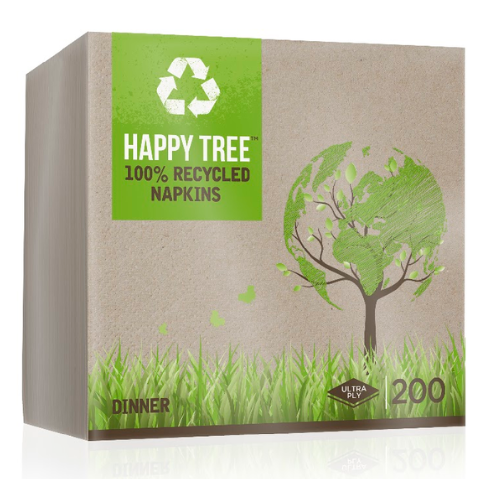 HAPPY TREE | 1PLY 4 FOLD DINNER NAPKIN KRAFT 40 X 40CM X 2000 | 4014RCHT | 421099