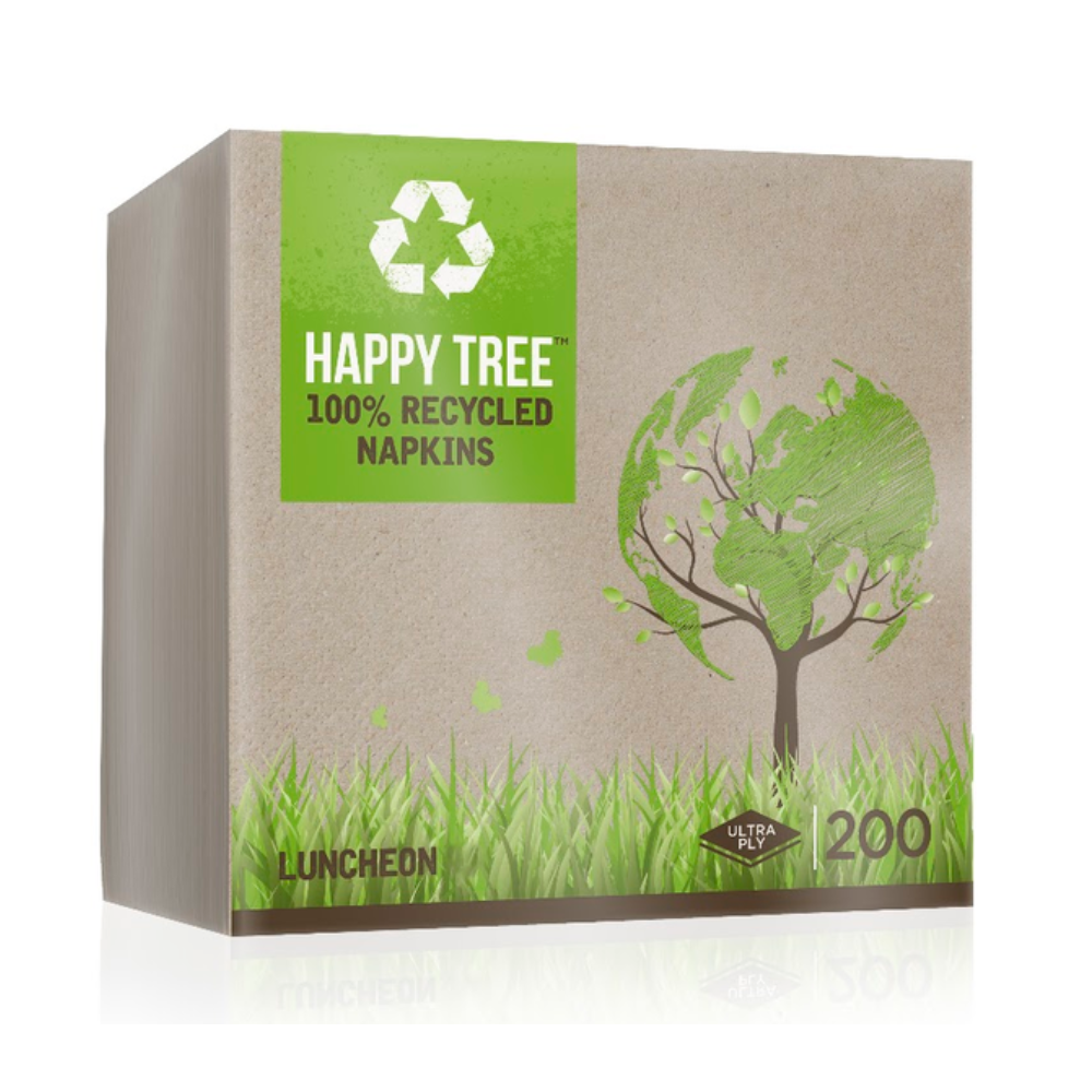 HAPPY TREE | 1PLY 8 FOLD LUNCH NAPKIN KRAFT 32 X 32CM X 2000 | 3318RCHT | 42417