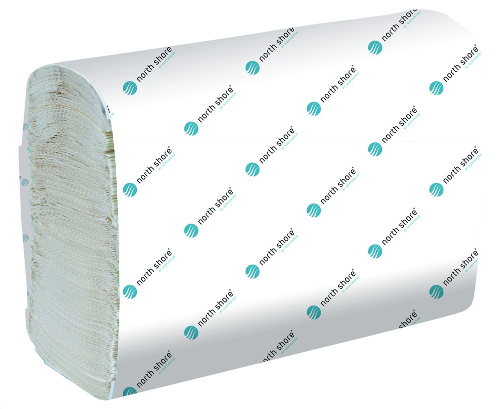 NORTH SHORE |  2PLY IMPRESSIONS WHITE PURE Z-FOLD HAND TOWEL X 3000 | HZ0491NS