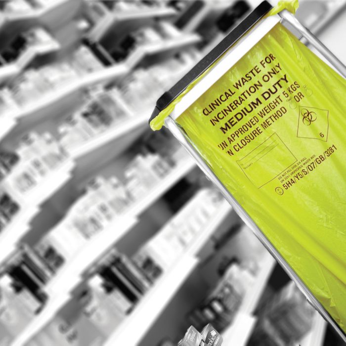 POLYCO HEALTHLINE (HPC) | YELLOW MEDIUM DUTY CLINICAL WASTE SACK 11" X 17" X 26" X 500 | CX50/CWMD2