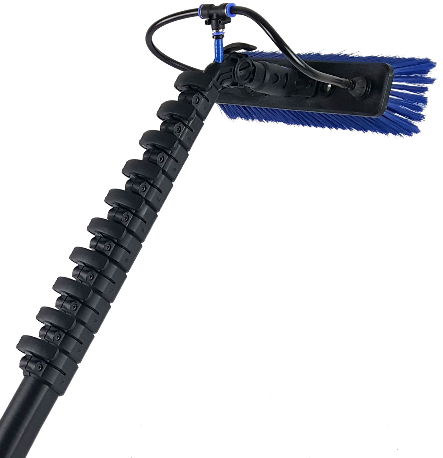 IONIC SYSTEMS | OVA8 CARBON POLE 10 SECTION 63FT REACH C/W NYLON GOOSENECK, TUBING, DOUBLE TRIM BRUSH, HOSE COUPLING | OV60-40-E