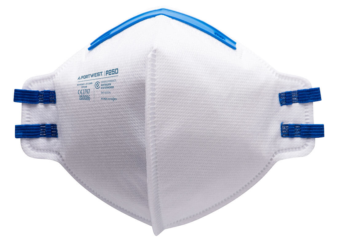 PORTWEST | FFP2 FOLDED WHITE RESPIRATOR MASK X 1 | P250 | 4768