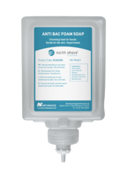 NORTH SHORE |  UNFRAGRANCED ANTI-BAC FOAM SOAP 6 X 1 LTR | SO002NS | SO002NS